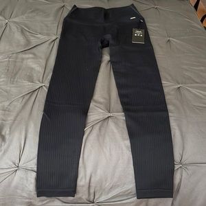 Ribbed Work Out Leggings - Black